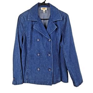 Talbots Women's Size Small Blue Denim Jacket Double Breasted